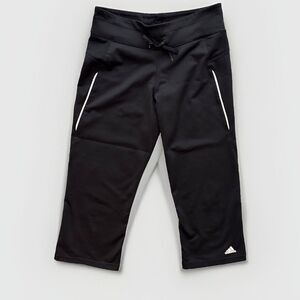 Adidas Pants Womens Small Stretch Capri Yoga Workout Activewear Athleisure Comfy